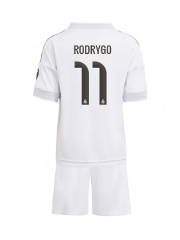 Real Madrid Rodrygo Goes #11 Replika Hemmakläder Barn 2025-26 Kortärmad (+ byxor)